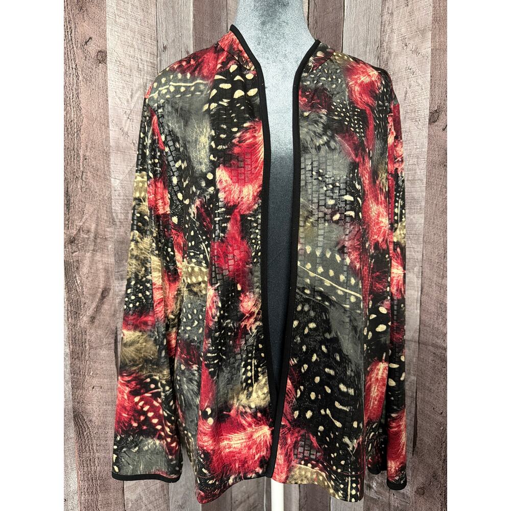 Southern Lady Vintage Jacket Shimmer Firecracker Feather Swirl Women’s 14 Gift